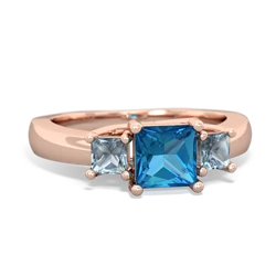 London Topaz Three Stone Trellis 14K Rose Gold ring R4015