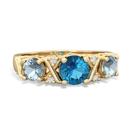 London Topaz Hugs And Kisses 14K Yellow Gold ring R5016