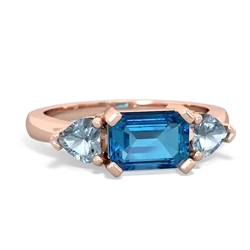 London Topaz Three Stone 14K Rose Gold ring R5235