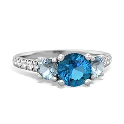 London Topaz Pave Trellis 14K White Gold ring R5500