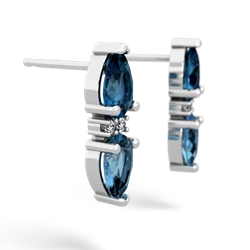 London Topaz Bowtie Drop 14K White Gold earrings E0865