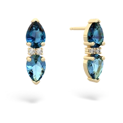 London Topaz Bowtie Drop 14K Yellow Gold earrings E0865