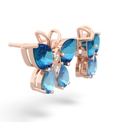 London Topaz Butterfly 14K Rose Gold earrings E2215