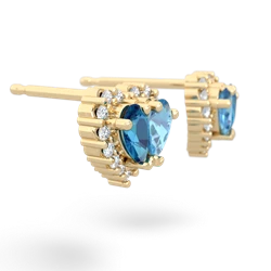 London Topaz Halo 14K Yellow Gold earrings E7008