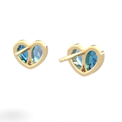 London Topaz 'Our Heart' 14K Yellow Gold earrings E5072