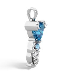 London Topaz Puppy Love 14K White Gold pendant P5800