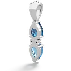 London Topaz Bowtie Drop 14K White Gold pendant P0865