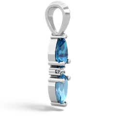 London Topaz Bowtie Drop 14K White Gold pendant P0865