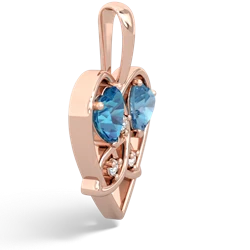 London Topaz Celtic Trinity Heart 14K Rose Gold pendant P5331