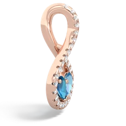 London Topaz Pave Twist 'One Heart' 14K Rose Gold pendant P5360