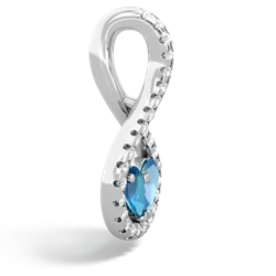 London Topaz Pave Twist 'One Heart' 14K White Gold pendant P5360