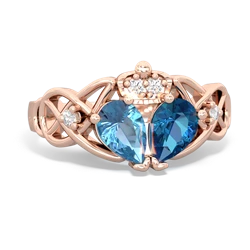 London Topaz 'One Heart' Celtic Knot Claddagh 14K Rose Gold ring R5322