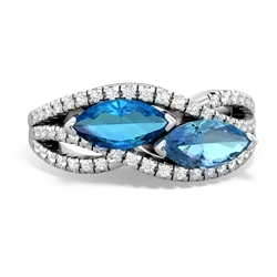 London Topaz Diamond Rivers 14K White Gold ring R3070