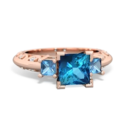 London Topaz Eternal Embrace Engagement 14K Rose Gold ring C2001