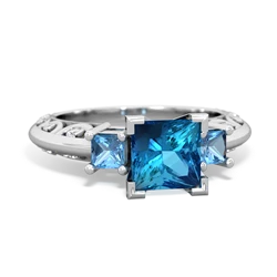 London Topaz Eternal Embrace Engagement 14K White Gold ring C2001