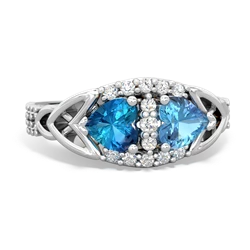 London Topaz Sparkling Celtic Knot 14K White Gold ring R2645