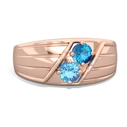 London Topaz Men's Streamline 14K Rose Gold ring R0460