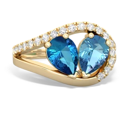 London Topaz Nestled Heart Keepsake 14K Yellow Gold ring R5650