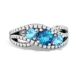 London Topaz Three Stone Aurora 14K White Gold ring R3080