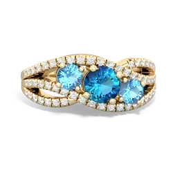 London Topaz Three Stone Aurora 14K Yellow Gold ring R3080