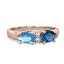 London Topaz Pear Bowtie 14K Rose Gold ring R0865