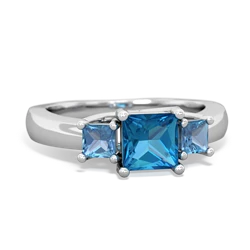 London Topaz Three Stone Trellis 14K White Gold ring R4015