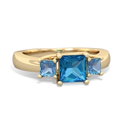 London Topaz Three Stone Trellis 14K Yellow Gold ring R4015