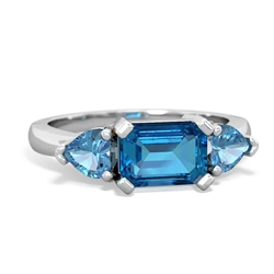 London Topaz Three Stone 14K White Gold ring R5235