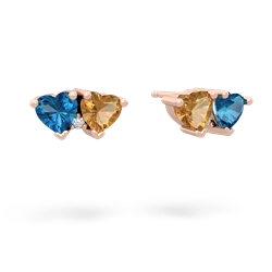 London Topaz Sweethearts 14K Rose Gold earrings E5260