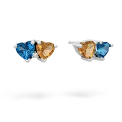 London Topaz Sweethearts 14K White Gold earrings E5260