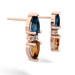 London Topaz Bowtie Drop 14K Rose Gold earrings E0865