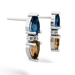 London Topaz Bowtie Drop 14K White Gold earrings E0865