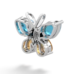 London Topaz Butterfly 14K White Gold pendant P2215