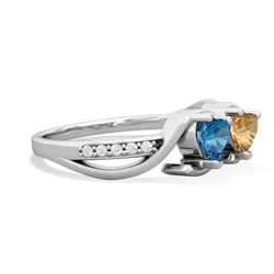 London Topaz Side By Side 14K White Gold ring R3090