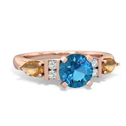 London Topaz 6Mm Round Eternal Embrace Engagement 14K Rose Gold ring R2005