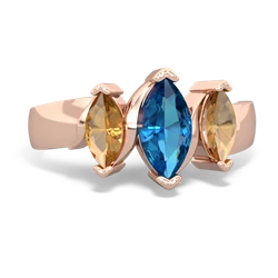 London Topaz Three Peeks 14K Rose Gold ring R2433