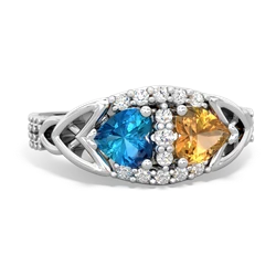 London Topaz Sparkling Celtic Knot 14K White Gold ring R2645