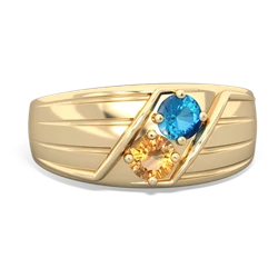 London Topaz Men's Streamline 14K Yellow Gold ring R0460