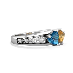 London Topaz Heart To Heart 14K White Gold ring R3342