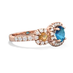 London Topaz Regal Halo 14K Rose Gold ring R5350