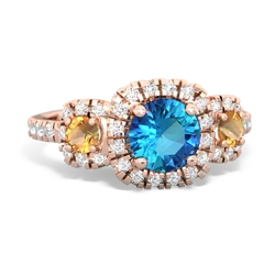 London Topaz Regal Halo 14K Rose Gold ring R5350