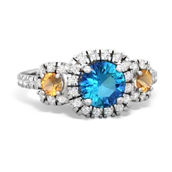 London Topaz Regal Halo 14K White Gold ring R5350