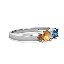 London Topaz Pear Bowtie 14K White Gold ring R0865