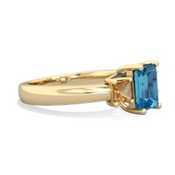 London Topaz Three Stone Emerald-Cut Trellis 14K Yellow Gold ring R4021