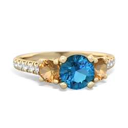 London Topaz Pave Trellis 14K Yellow Gold ring R5500