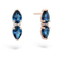 London Topaz Bowtie Drop 14K Rose Gold earrings E0865