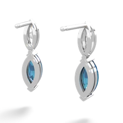 London Topaz Marquise Drop 14K White Gold earrings E5333