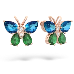 London Topaz Butterfly 14K Rose Gold earrings E2215