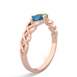 London Topaz Heart To Heart Braid 14K Rose Gold ring R5870