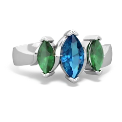 London Topaz Three Peeks 14K White Gold ring R2433